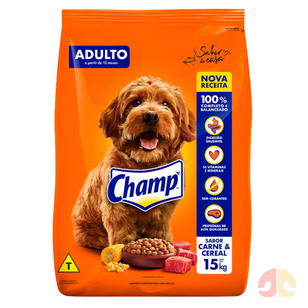Ração Champ para cachorros adultos carne e cereais 15,0kg