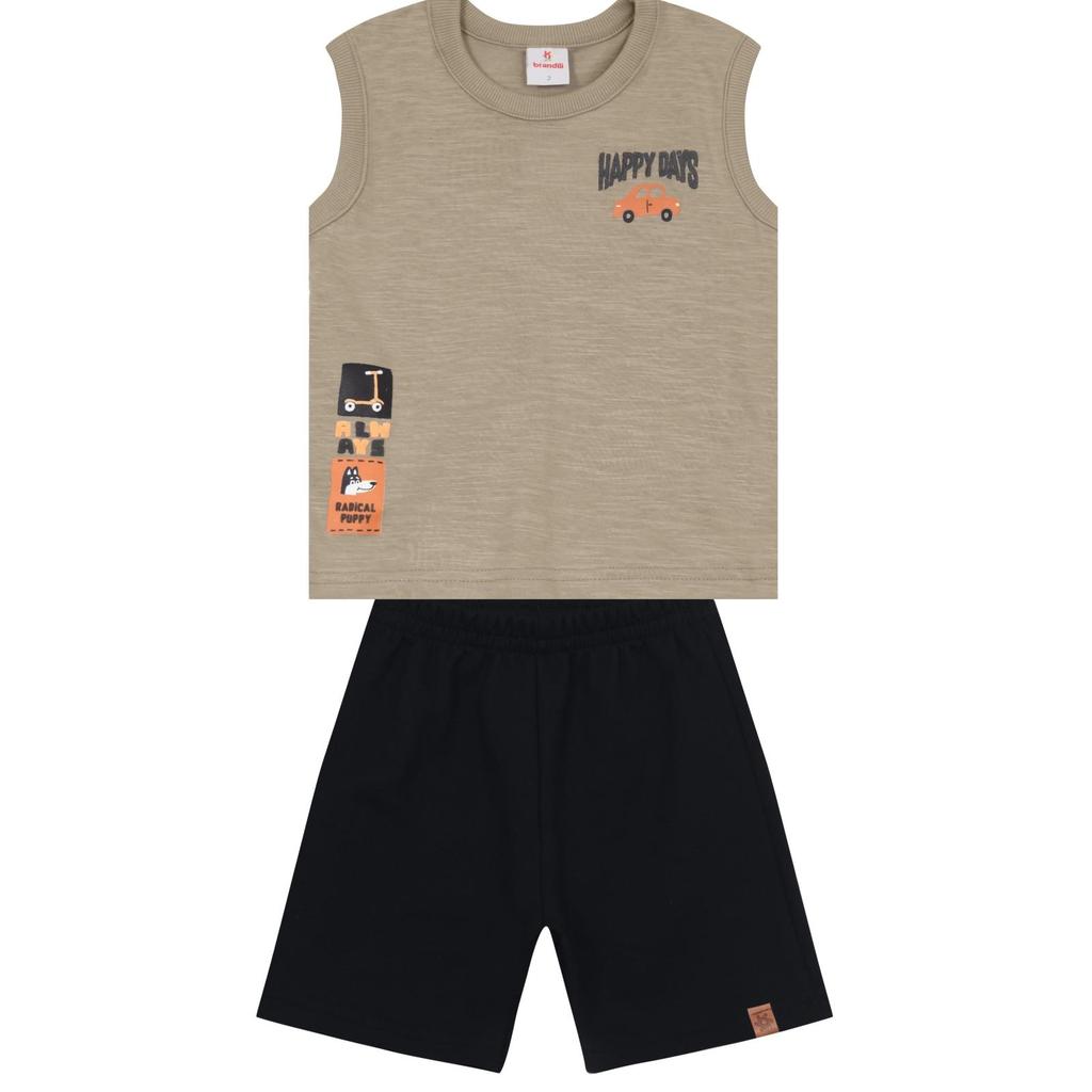 Conjunto infantil menino de carrinho Brandili
