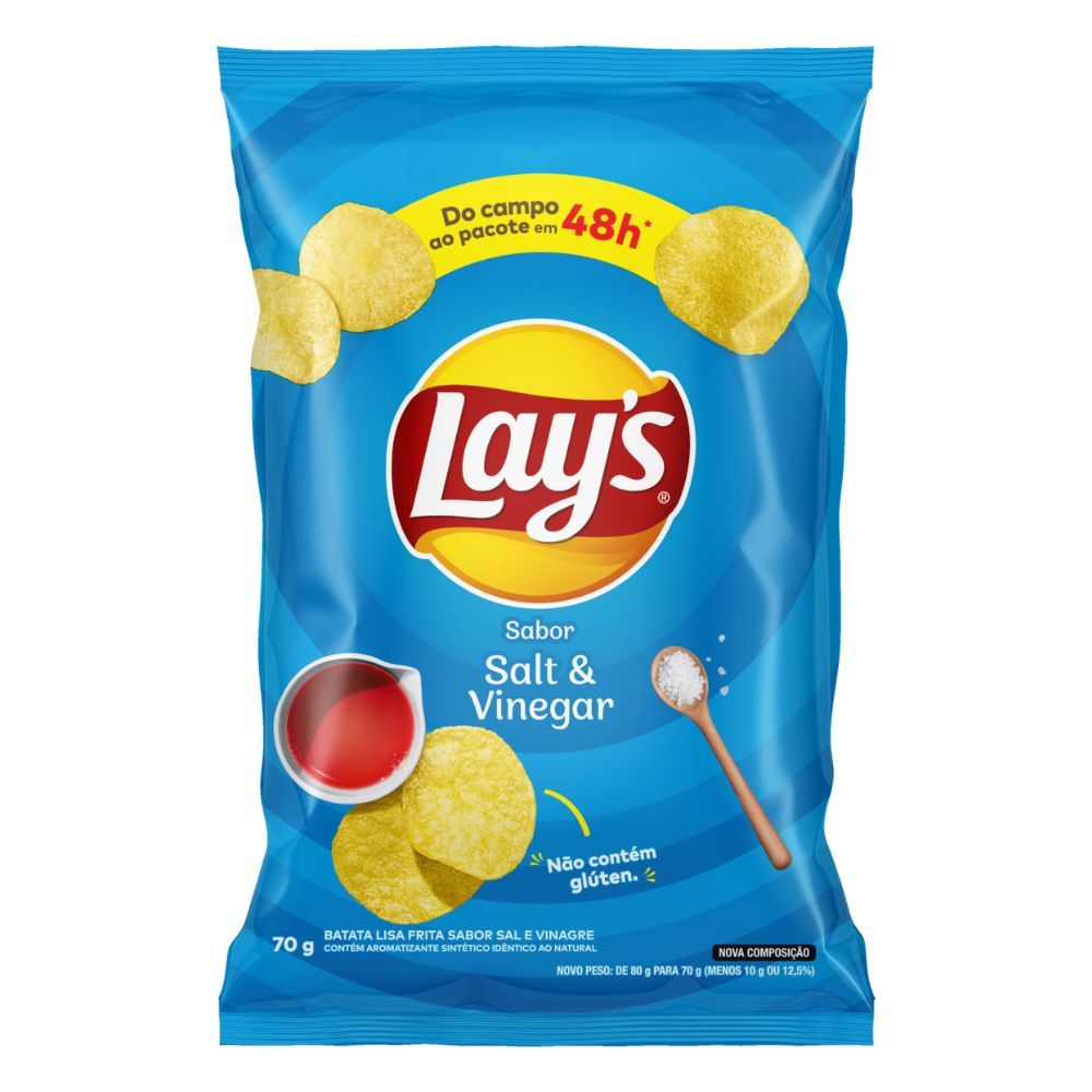 Batata Lay's Lisa Salt & Vinegar Pacote 70g em Oferta na Shopee