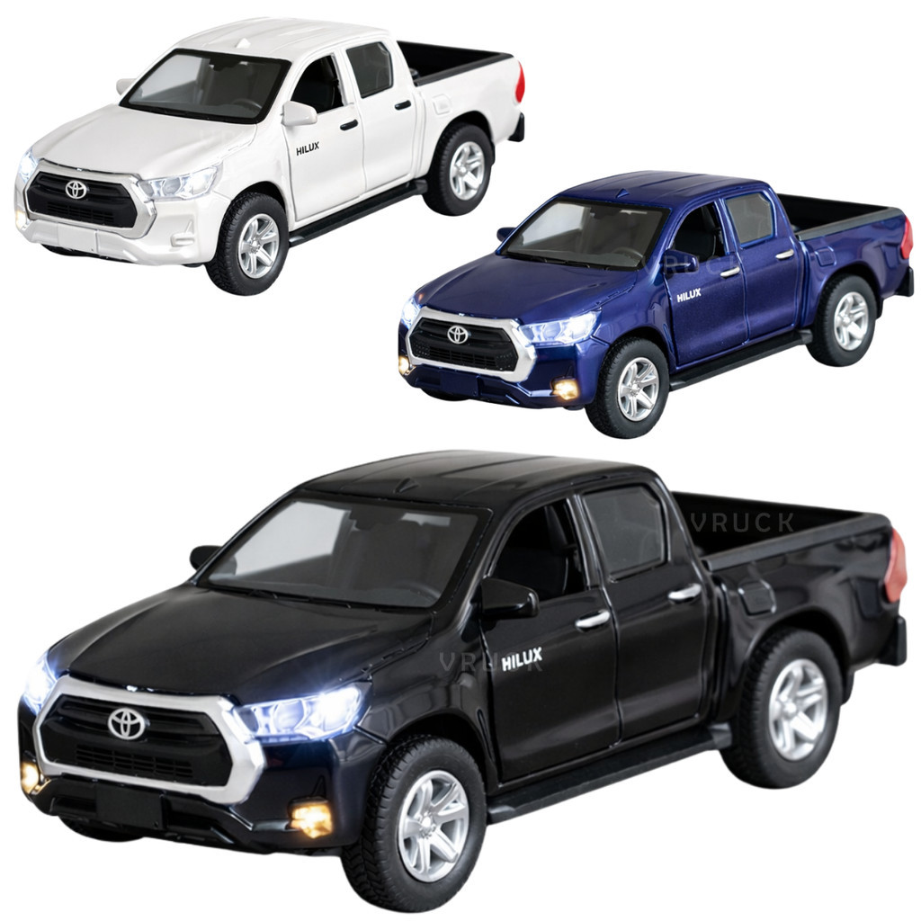 Toyota Hilux Miniatura com LUZ E SOM Colecionável Carro Ferro 1:32 Metal