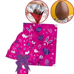 25 SACO EXPRESS P/ OVO PÁSCOA 150/250G 30X30CM GARDEN PINK