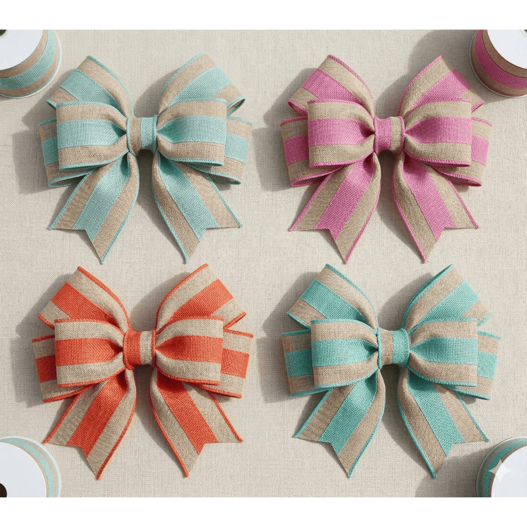 Fita Decorativa Aramada de Poliéster 6,3cm x 2,7m para Laços, Cestas, Artesanato, Decoração, Páscoa, Natal