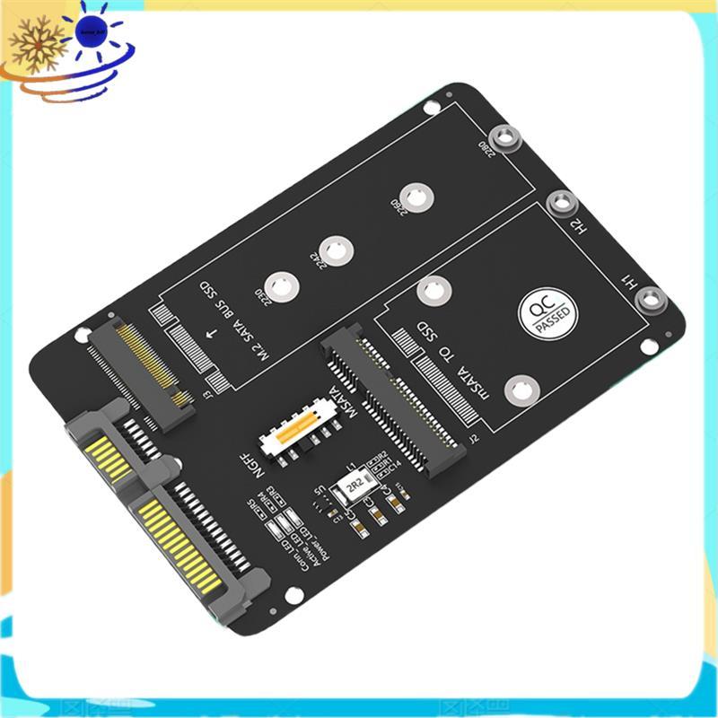 M . 2 NGFF/MSATA Para SATA3 2 Em 1 SSD Unidade De Estado Sólido Placa Adaptadora De Gabinete De Disco Rígido De 2.5 Pole