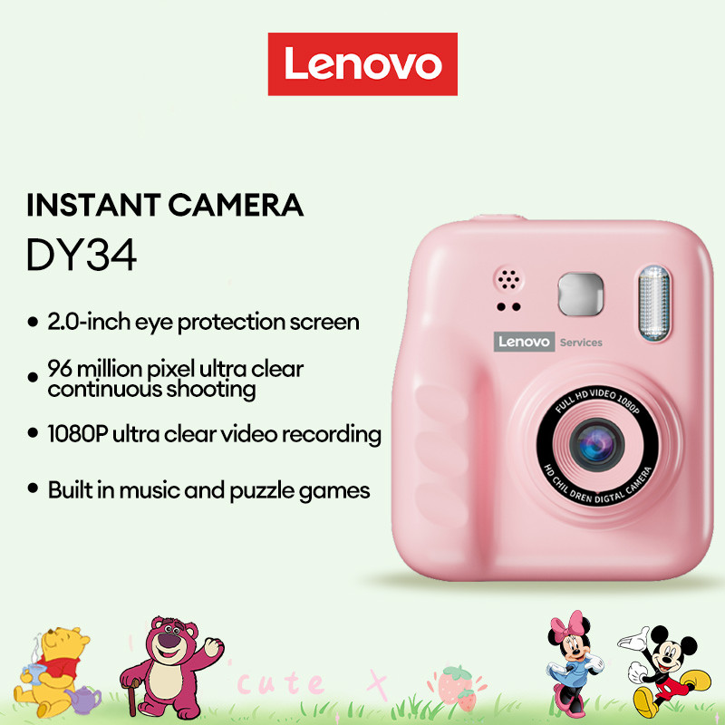 Disney & Lenovo DY34 Câmera De Impressão Instantânea 9600W Pixel Ultra Clear Tiro Contínuo 1080P Fotografia De Alta Defi