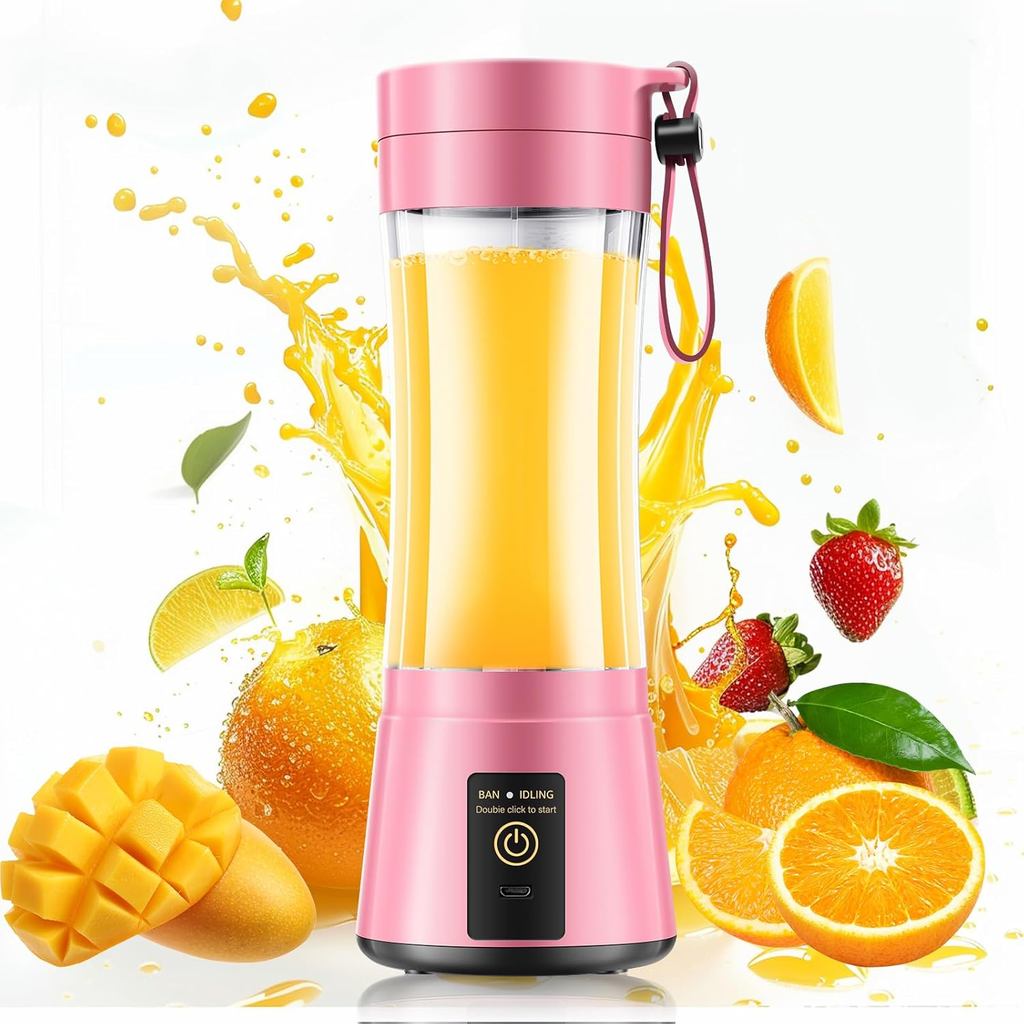 Liquidificador Portátil para Smoothies e Shakes - Liquidificador Pessoal com Capacidade de 12Oz, Livre de BPA, 6 Lâminas