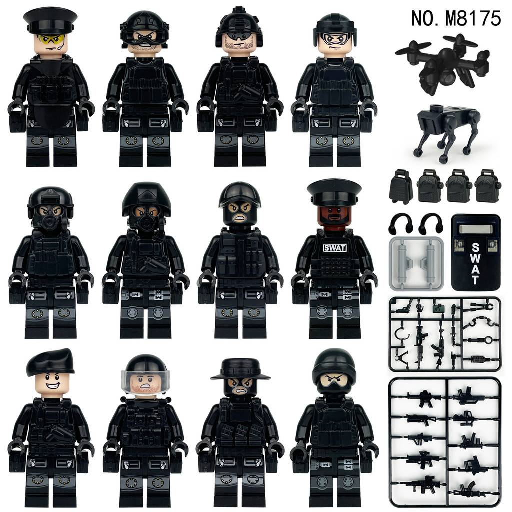 Escudo Pequeno Brinquedo De Tijolo Para Acessórios De Drone De Minifigura SWAT Anti-Terrorismo