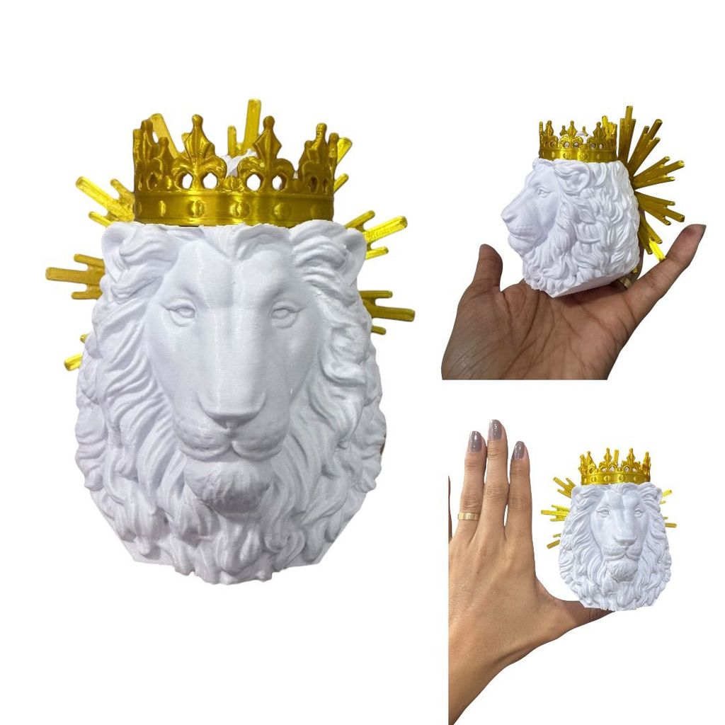 Imagem/Decoração Leão da Tribo de Judá 3D Religioso Decorativo | Enfeite Católico Evangélico para Casa Oratório Presente