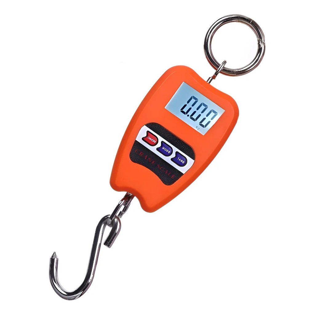 Balança Digital Suspensa 200kg Alta Precisão Mala Laranja