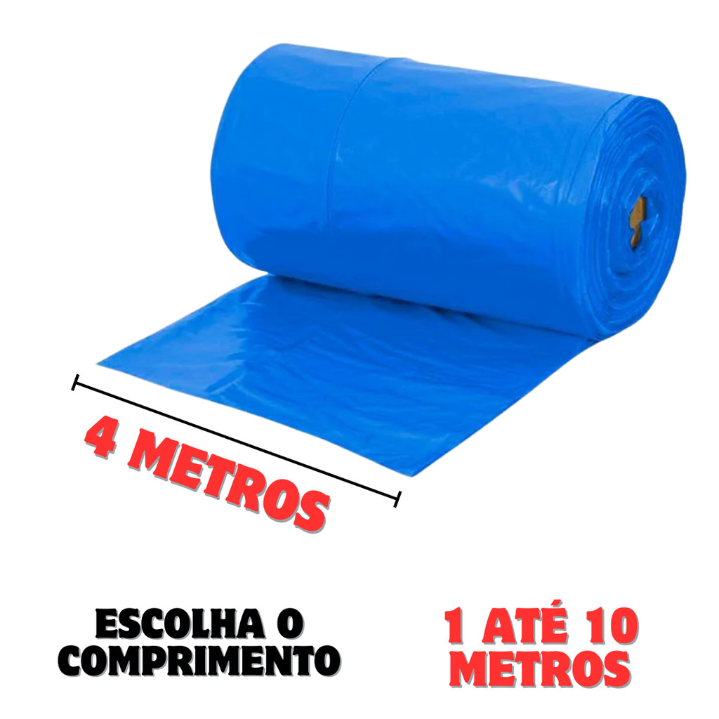 Lona Plástica azul Construção Pintura Obra 4 metros largura
