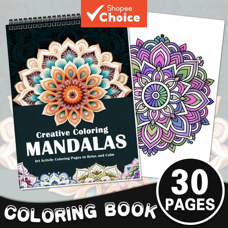 Livro Para Colorir Mandala – Alívio Do Estresse , Cura , 30 Páginas , Designs Originais Meditação E Relaxamento