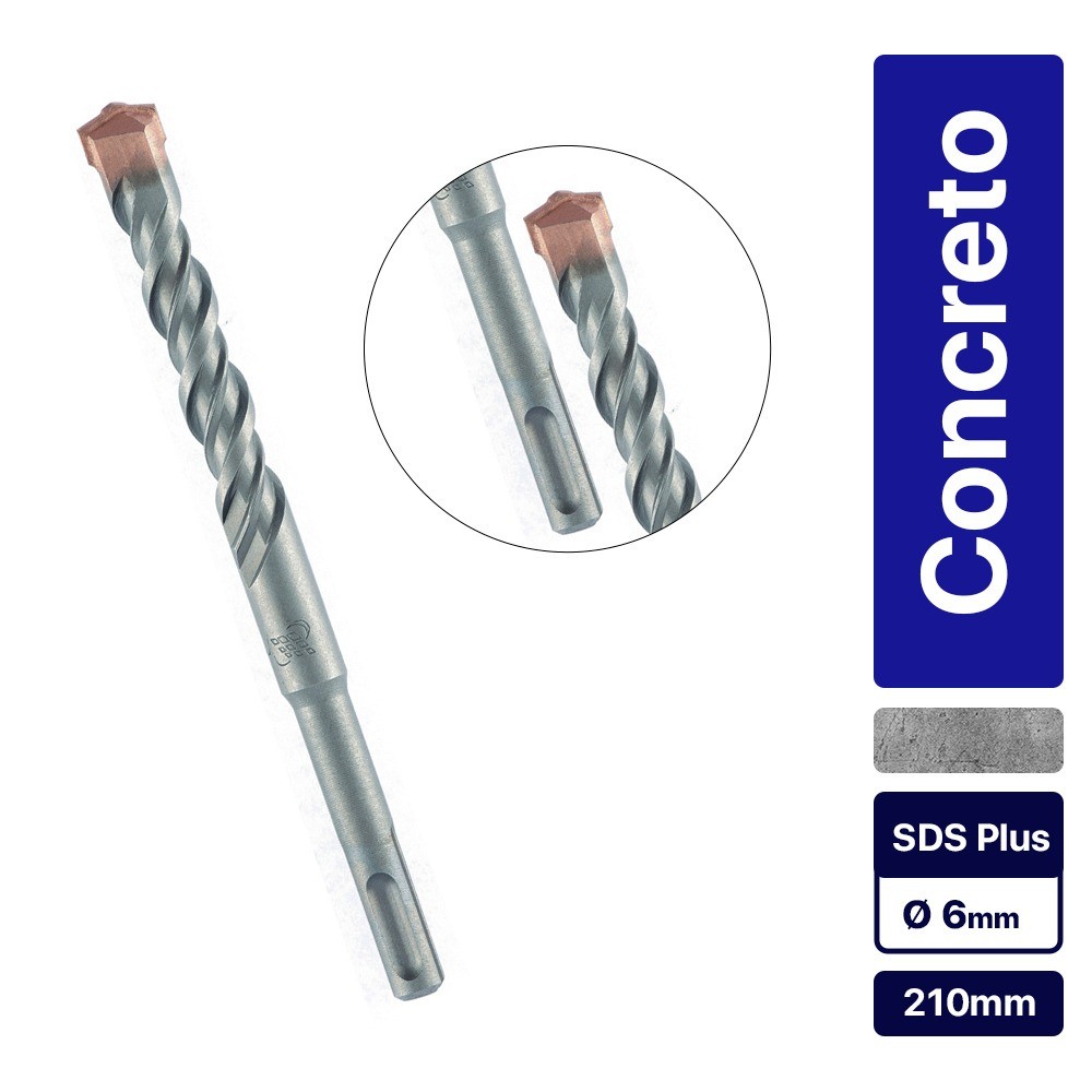 Broca de wídea para concreto 6 x 210 mm - SDS Plus - MTX