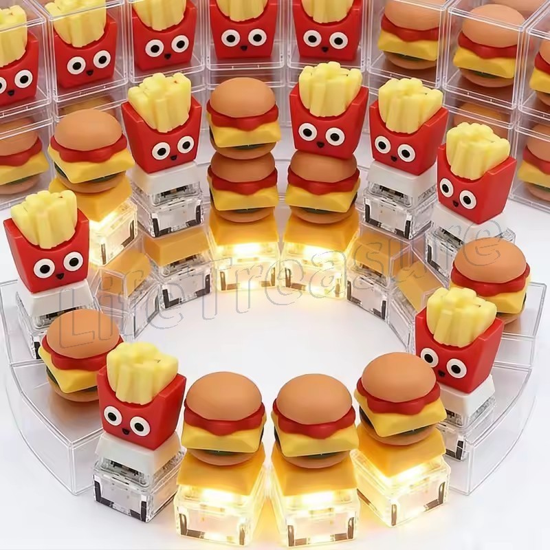 Presentes De Aniversário Divertidos-Mini Chaveiro De Batatas Fritas-Com Botão De Pressão De Desenho Animado-Pingente Pen