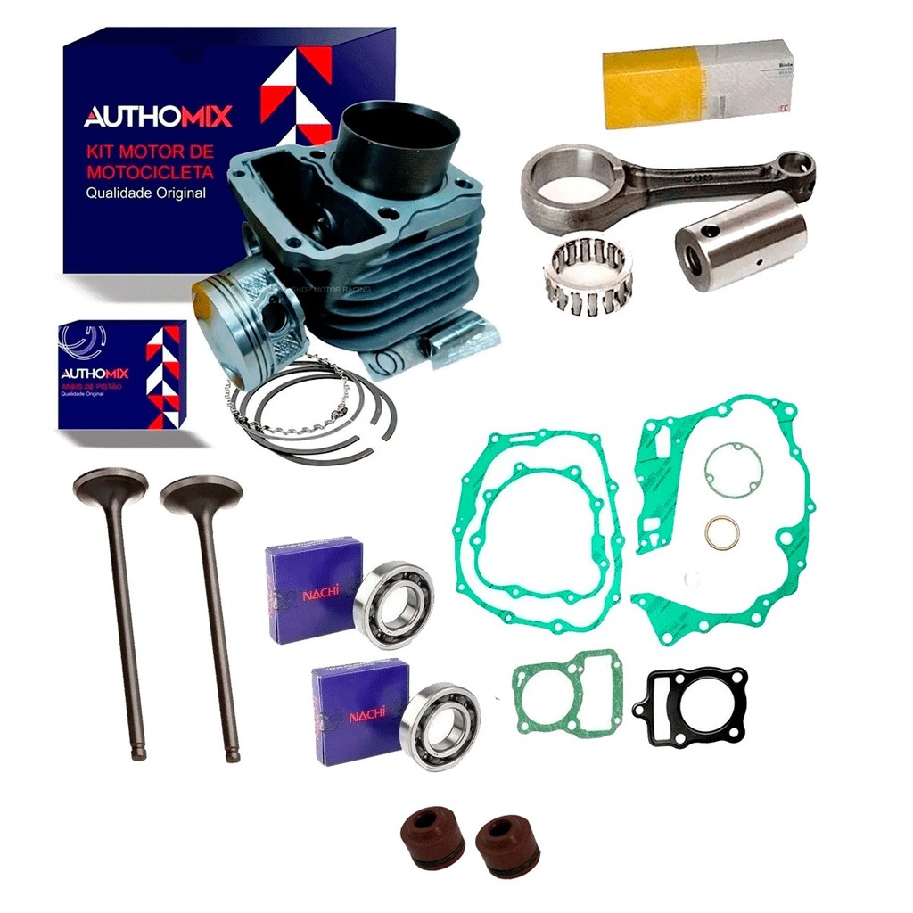kit Cilindro Motor titan 2003 Fan 125 2008 Biela Juntas Valvula