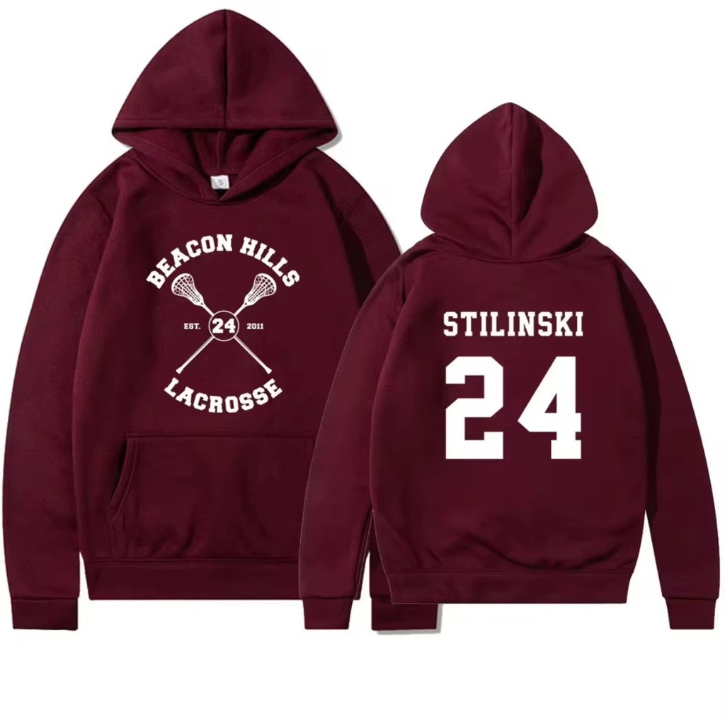 Moletom Masculino E Feminino Blusa De Frio Bordô Lacrosse Estilo Americano