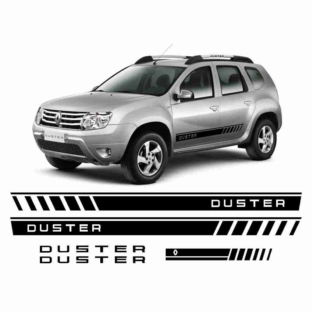 Kit 5 Adesivos Duster Renault Faixas Laterais Traseira Hack Bagageiro Personalizado Sport Acessório Tuning Sticker RN40
