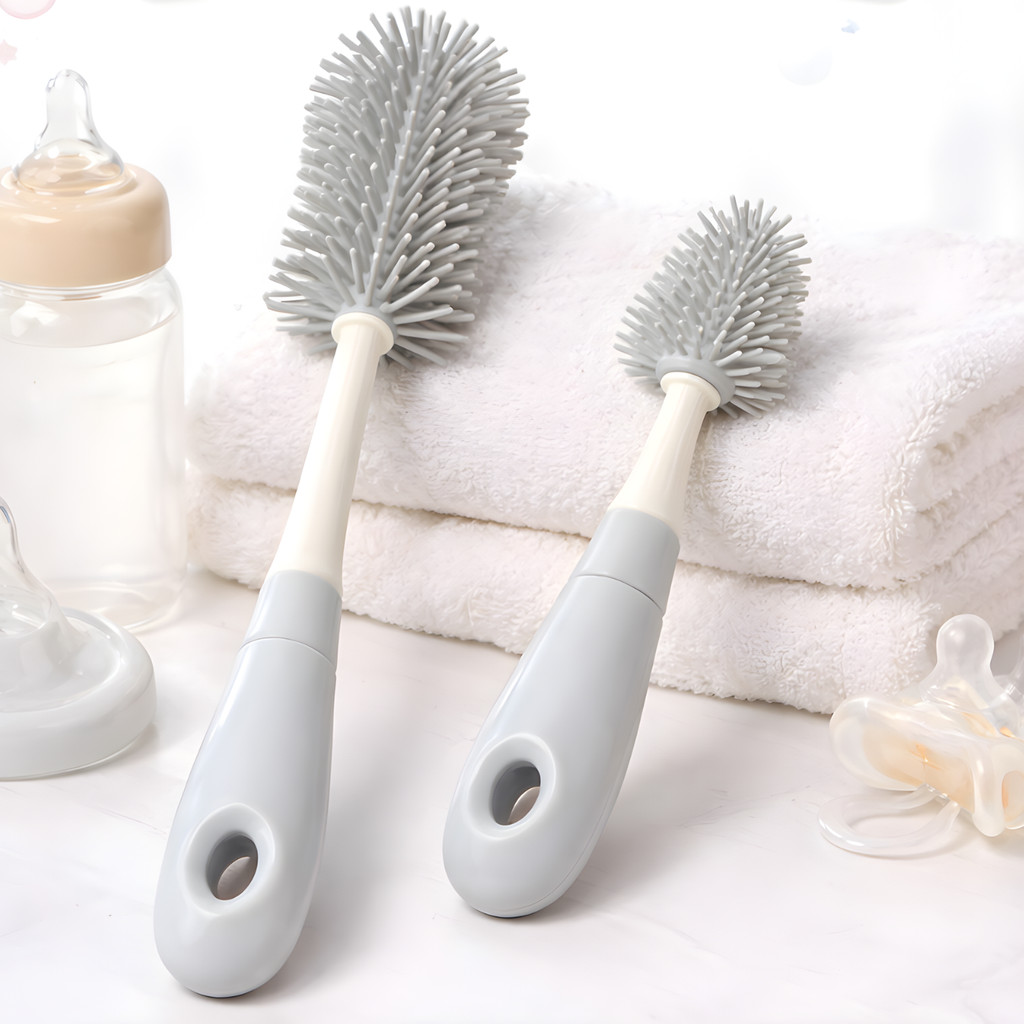 Escova de Mamadeira Silicone Kit com Escova para Bico Limpeza Profunda Antibacteriana