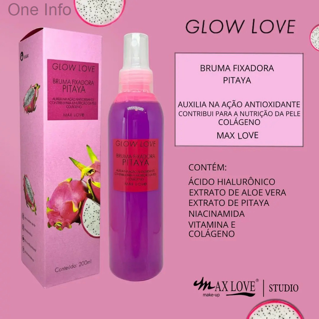 (V)Bruma Fixadora Pitaya Max Love Glow Love 200ml – Hidrata e IluminaJKK6