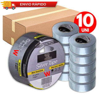 10 5 ou 2 Fitas Silver Tape Reforçada Industrial Adesiva Flex Adere Prata Original 5m 45MM X 5M