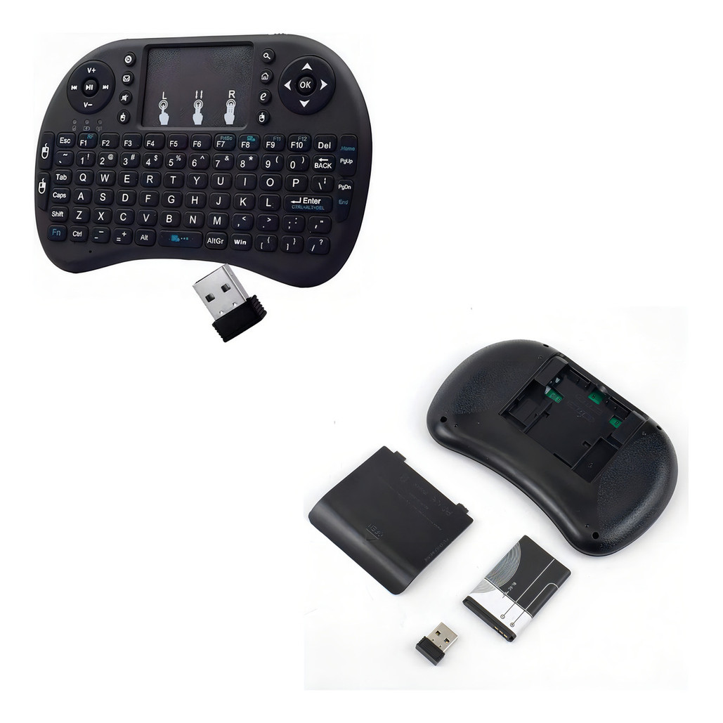 Mini Teclado Sem Fio Ltomex Mini LTOMEX 92 Teclas Touchpad Preto