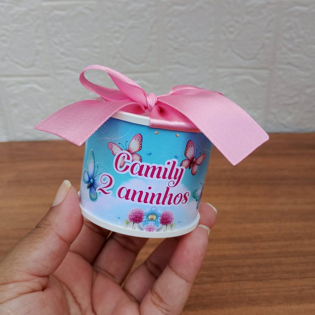 Kit Tubolata Personalizada 5x6 * Lembrancinhas BORBOLETAS  -Chá de Bebe - Aniversário - Maternidade - Comemorações