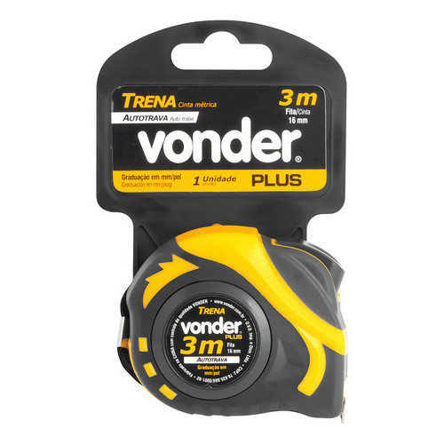 Trena Curta de Aço 3 m x 16 mm com Autotrava e Caixa Emborrachada Vonder Plus · foto 2