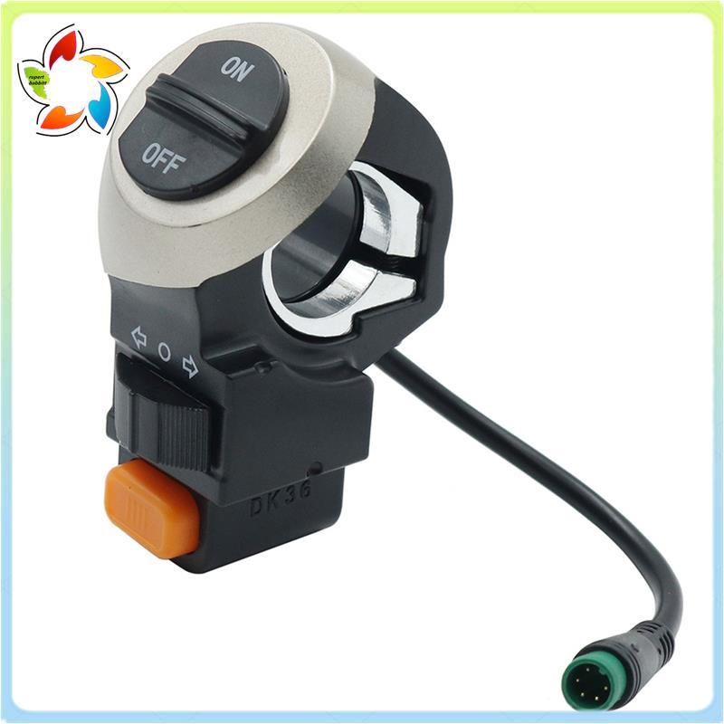 1 Pçs Scooter Elétrico Lâmpada Dianteira Sinal Chifre Transformar Luz Botão Ligar/Desligar Interruptor De Preto E-Bike P