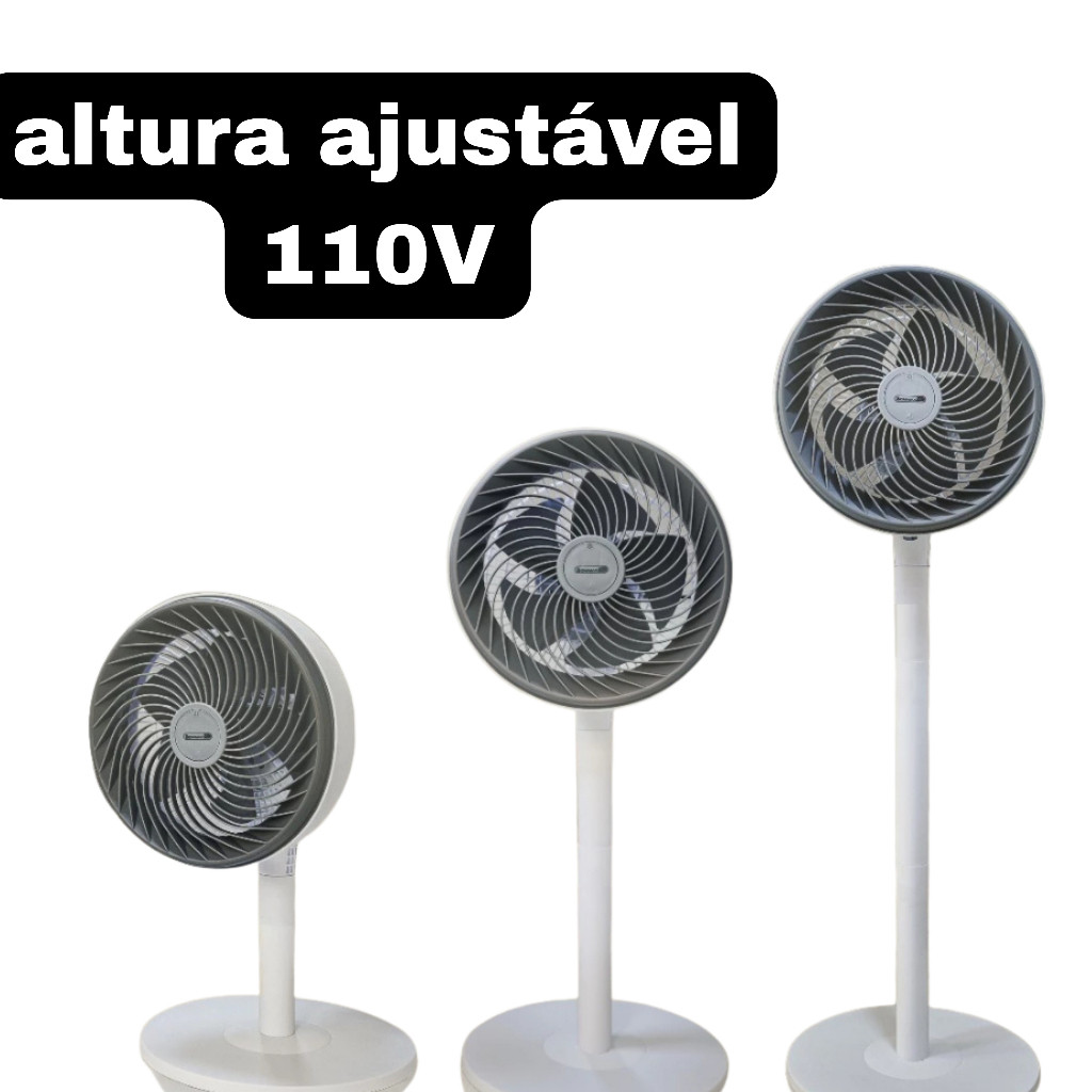 Ventilador De Coluna/ Chão/ Mesa Com 5 Hélices E Base Resistente Rotação Potente Desmontável