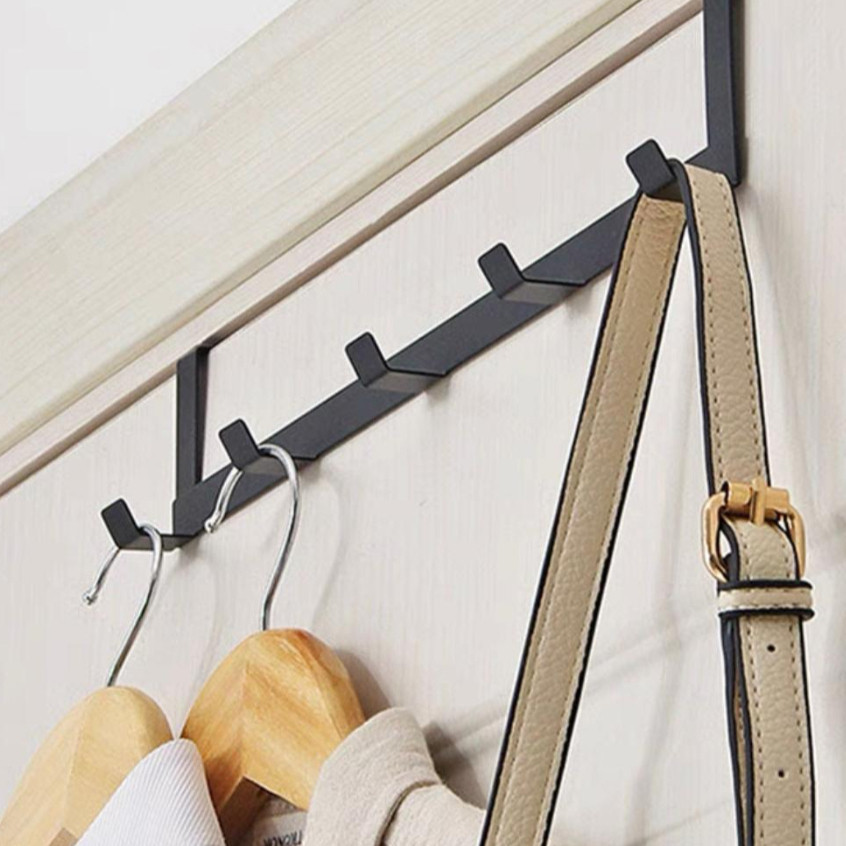 Suporte Gancho Cabide 6,3x7,5x29cm Organizador Para Porta Organizadores 5 Ganchos Pendurar...