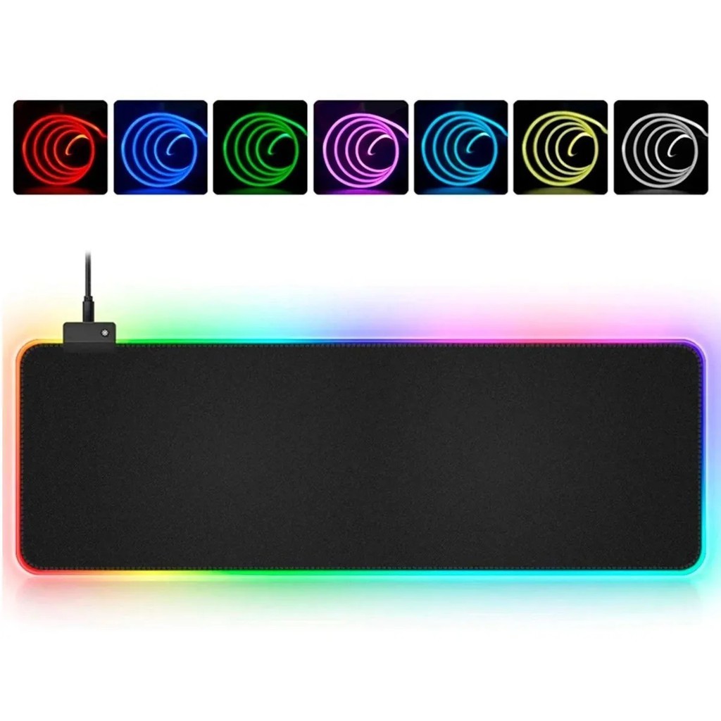 Mousepad Gamer Extra Grande 80x30cm – LED RGB, Ideal para PC, Notebook e PS4
