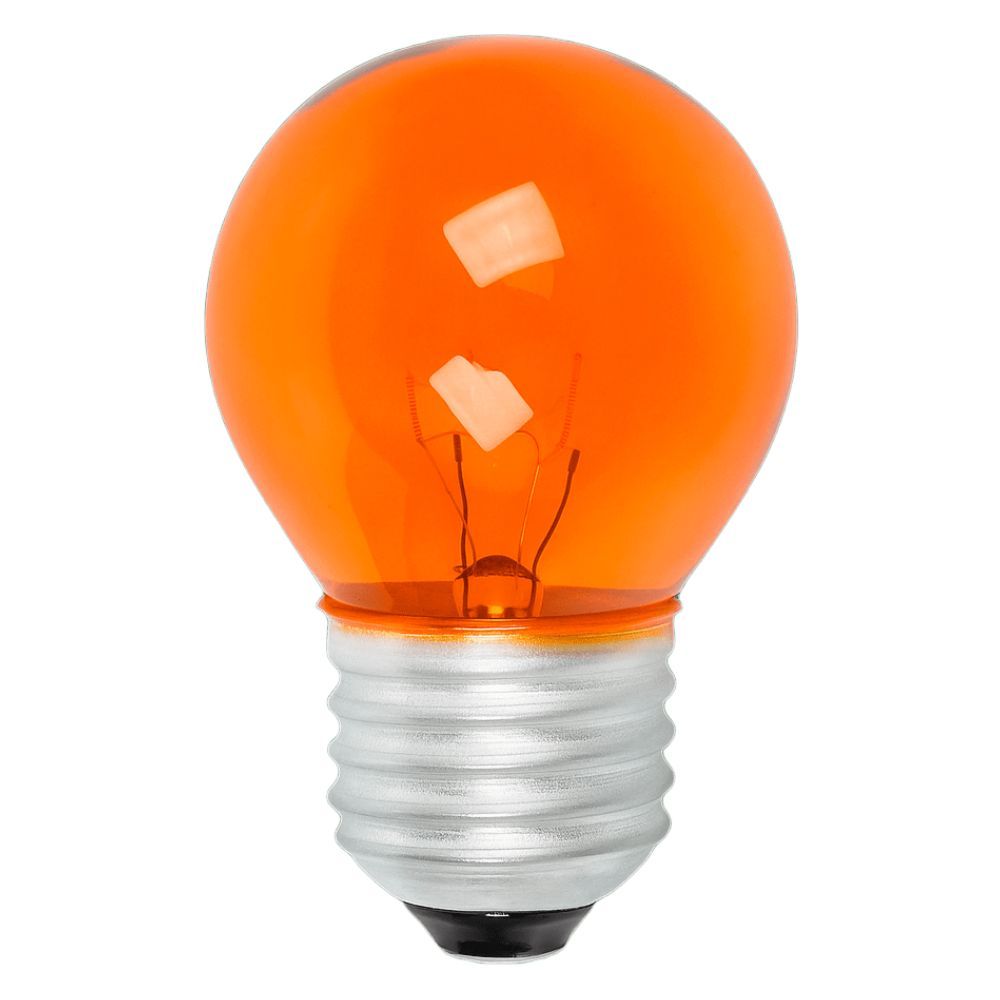 LÂMPADA INCANDESCENTE BOLINHA 15W 220V LARANJA ILUMINAÇÃO DECORATIVA