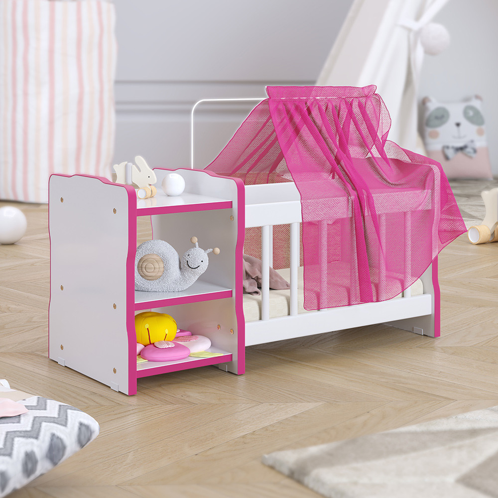 Berço Para Boneca Cristal Princesas C02 Brinquedo Infantil Branco Rosa - Lyam Decor em Oferta na Shopee