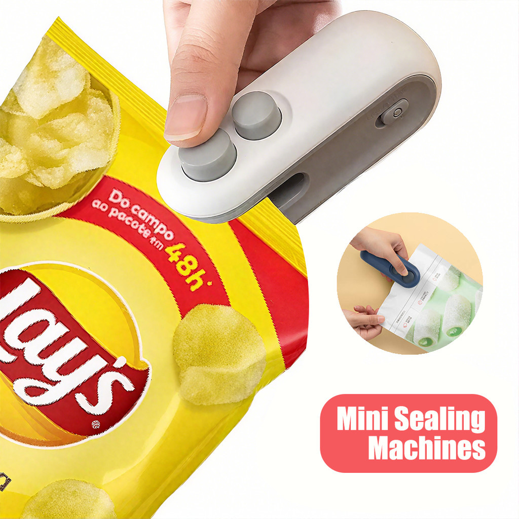 Mini Máquina Seladora Portátil 2 Em 1 Saco Plástico Embalagen Carregamento Usb Elétrica