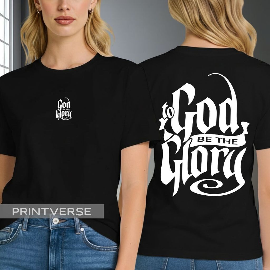 Camiseta Religiosa God Be The Glory Deus Gloria Igreja Jesus Camisa Unissex Plus Size