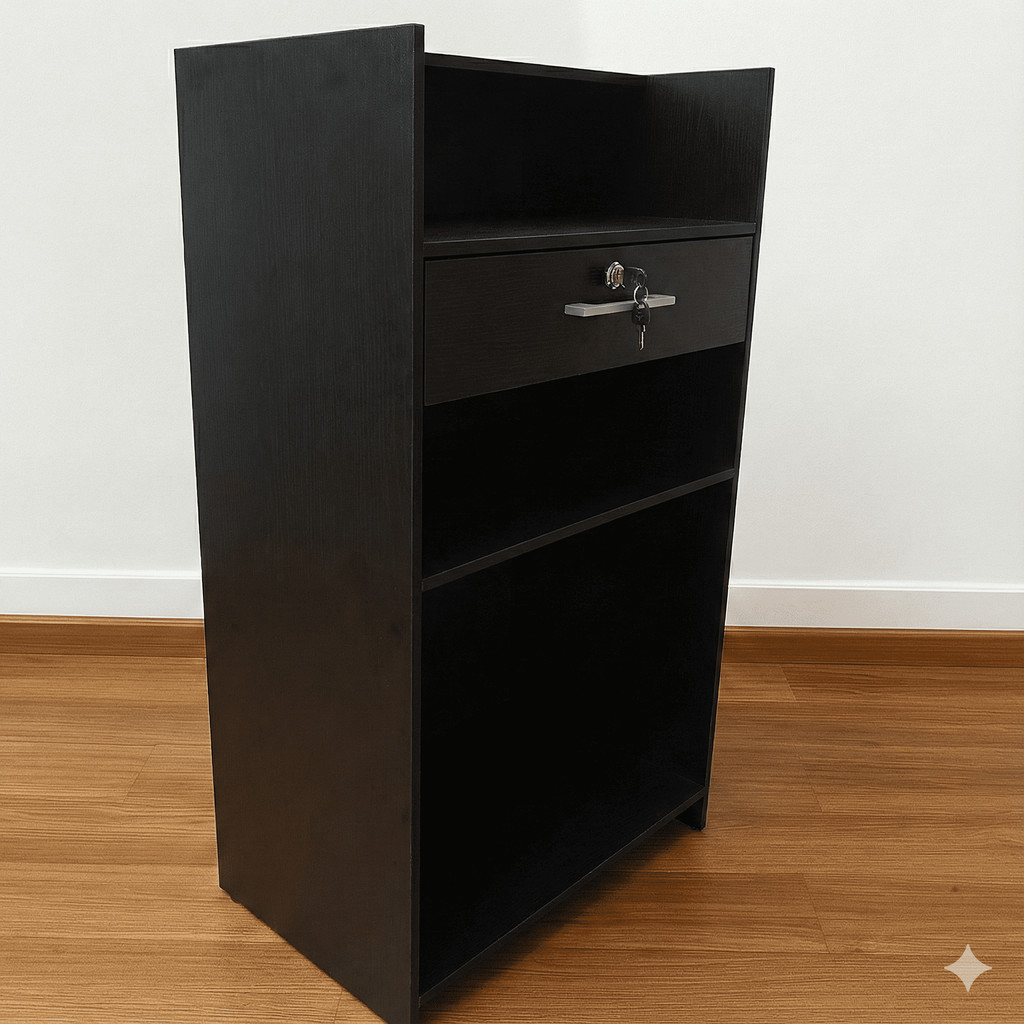 Balcão Expositor Comercial Com Chave E Divisórias MDP Para Caixa De Loja E Atendimento Ao Cliente em Oferta na Shopee