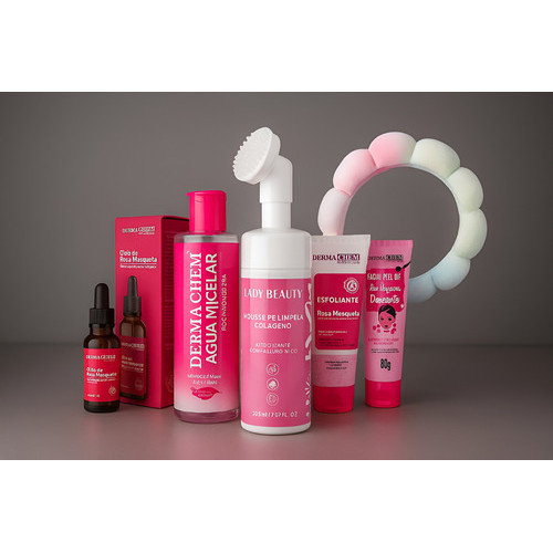 Kit Skin Care Infantil Menina Rosa Mosqueta Limpeza Pele Completo Proteção Hidratação