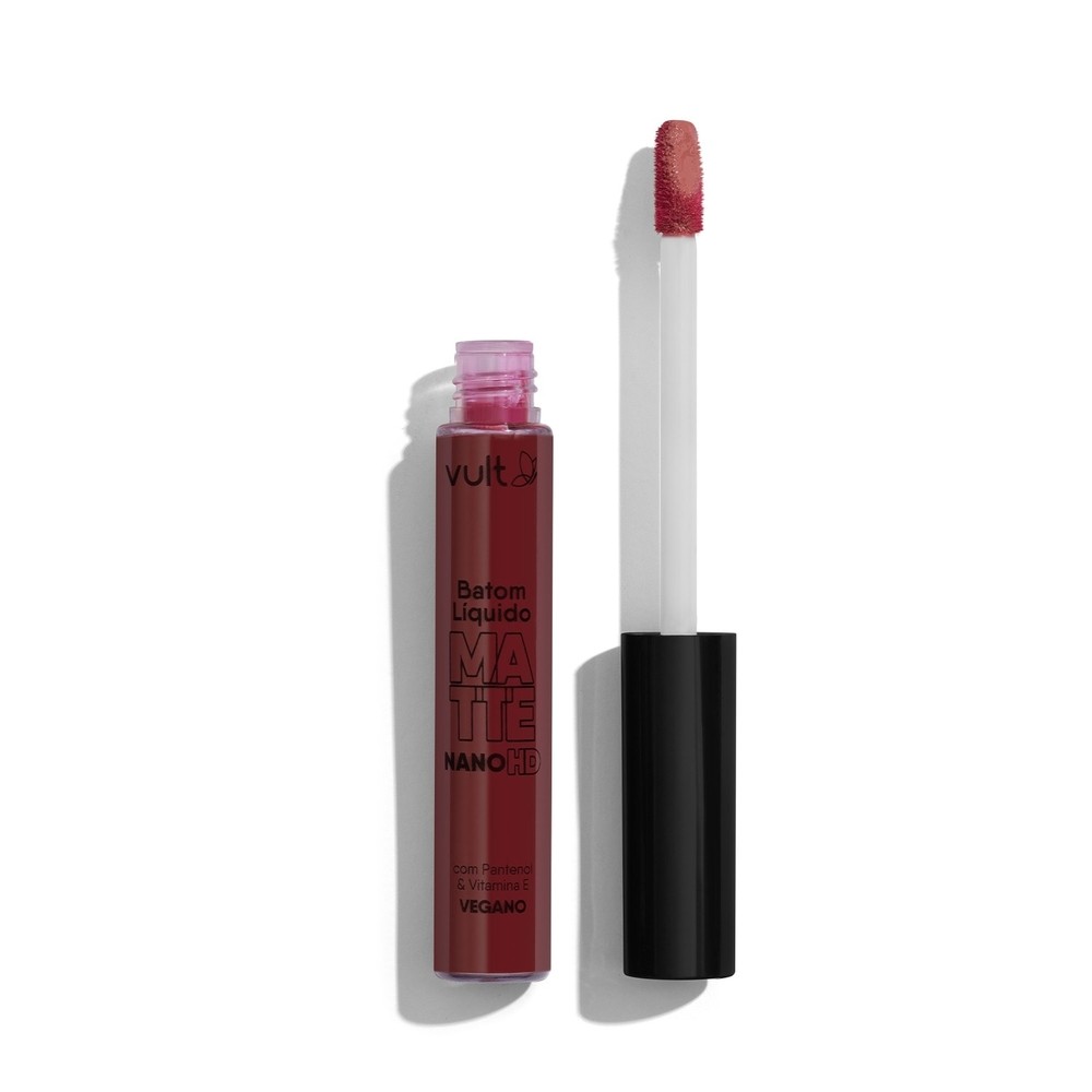 Batom Líquido Matte Bordô Nano HD Vult 5ml em Oferta na Shopee