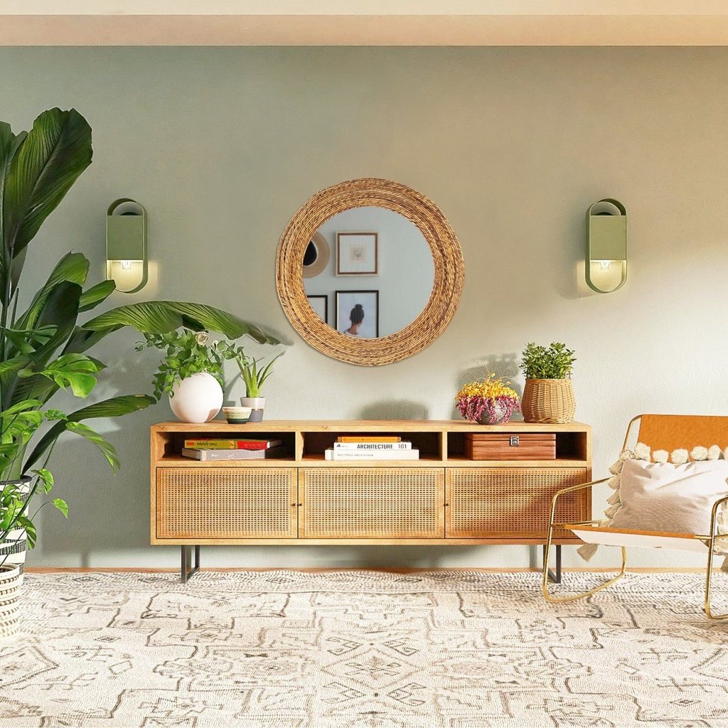 Espelho Decorativo Corda Bananeira 70cm In House Decor em Oferta na Shopee