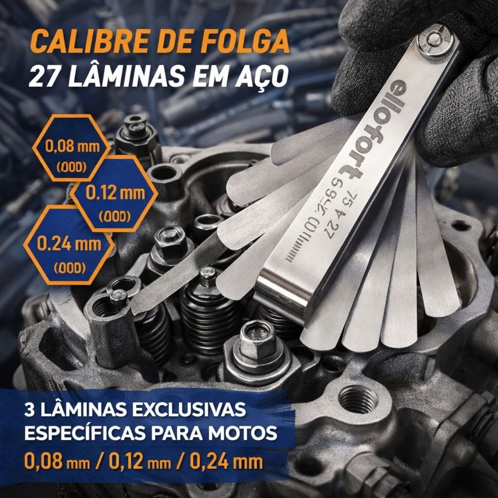 Calibre De Folga C/ 27 Laminas Regulagem Válvula Para Carro Motos em Oferta na Shopee