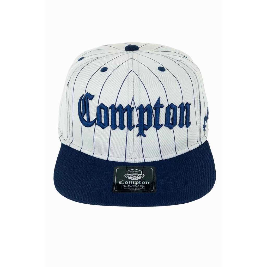 Boné Compton Aba Reta Snapback Classic Pinstripe Azul