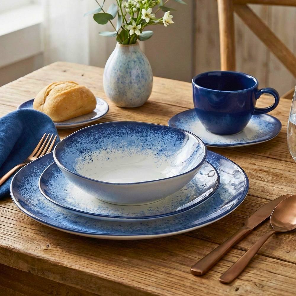 Aparelho de Jantar e Chá 20 Peças Oxford Porcelana Ryo Galápagos Chique