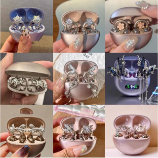 Adequado para Clipe de Fone de Ouvido Freeclip Niche Fortune Comes Snowflake Fivela de Fone de Ouvido de Diamante Comple em Oferta na Shopee