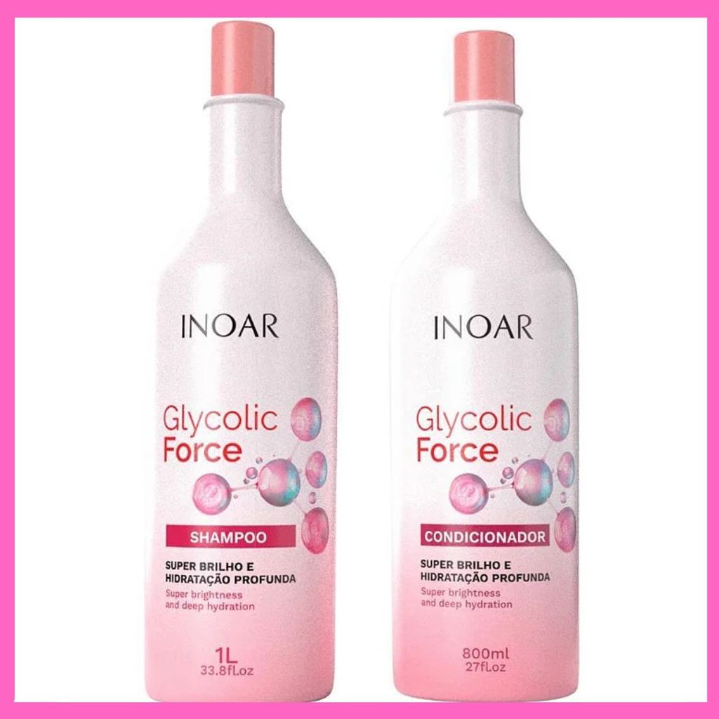 Kit Shampoo 1l + Condicionador 800ml Glycolic Force Inoar
