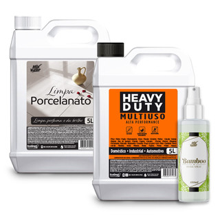 Kit Limpeza Pesada Heavy Duty + Limpa Porcelanato Profissional