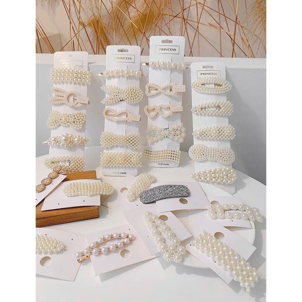 ANA1108 KIT 12 Presilhas Blogueira Tic Tac Delicado Com Perola Moda Feminina Blogueira Perola em Oferta na Shopee