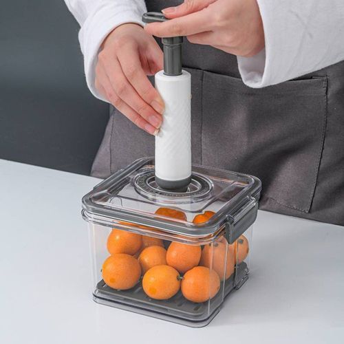 Pote Hermetico Vacuo Armazenamento Alimentos geladeira Cozinha Organizador