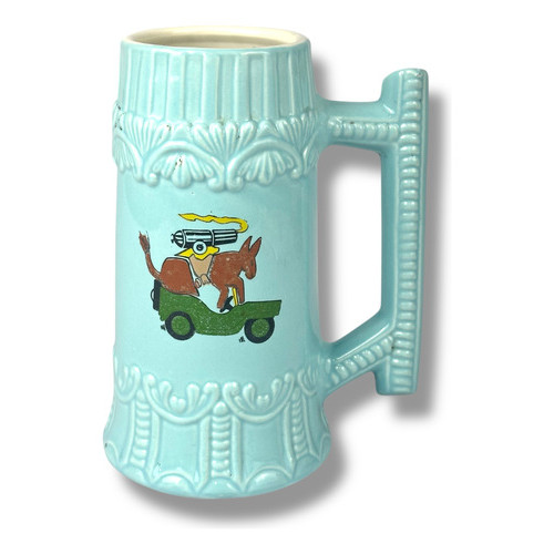 Caneco De Chopp Antigo - 16 Grupo De Artilharia De Campanha Azul-celeste Caneco