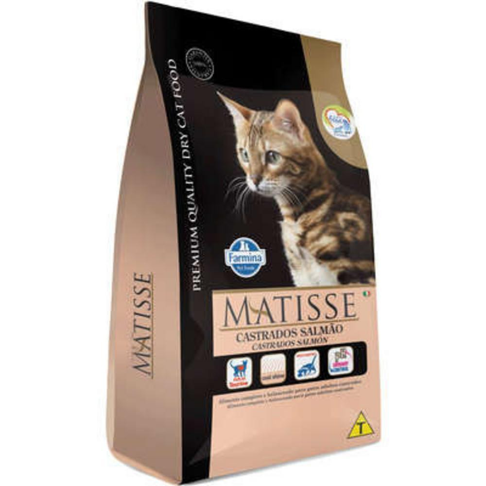 Matisse para Gatos Adultos Castrados de Todas as Raças Sabor Salmão e Arroz 800g em Oferta na Shopee