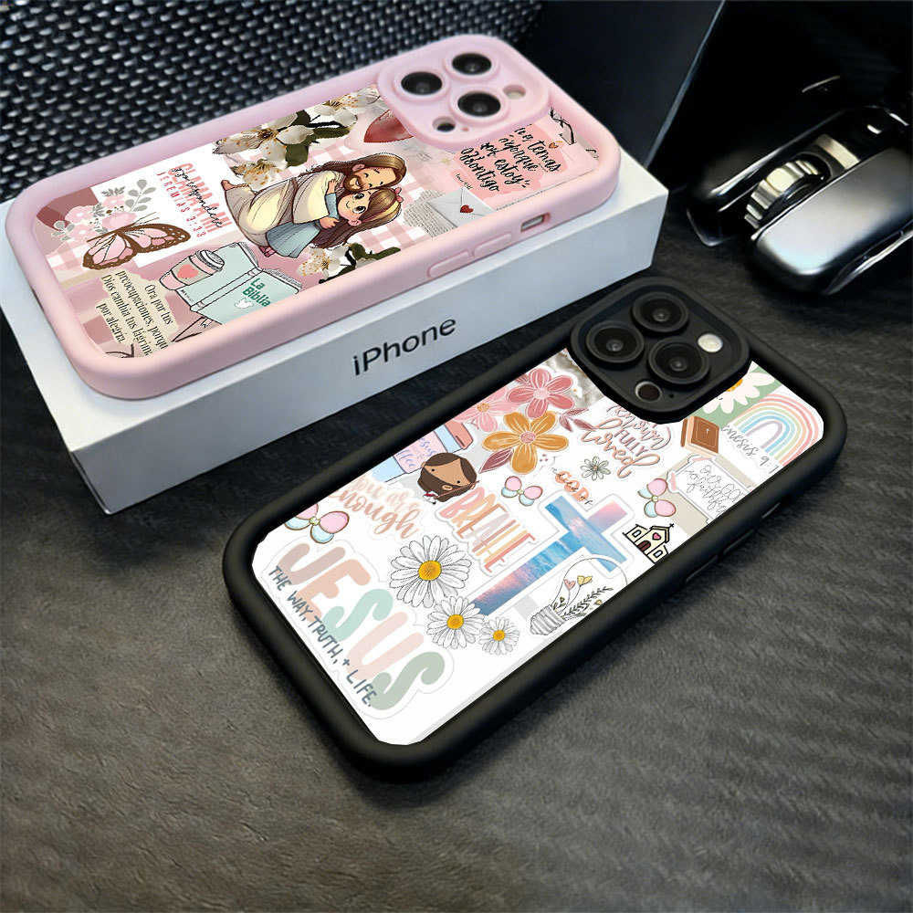 Capa Para Samsung A15 A55 A17 A07 A14 A54 A12 A35 A13 A05S A23 A32 A34 Jesus Meninas Padrão À Prova De Choque