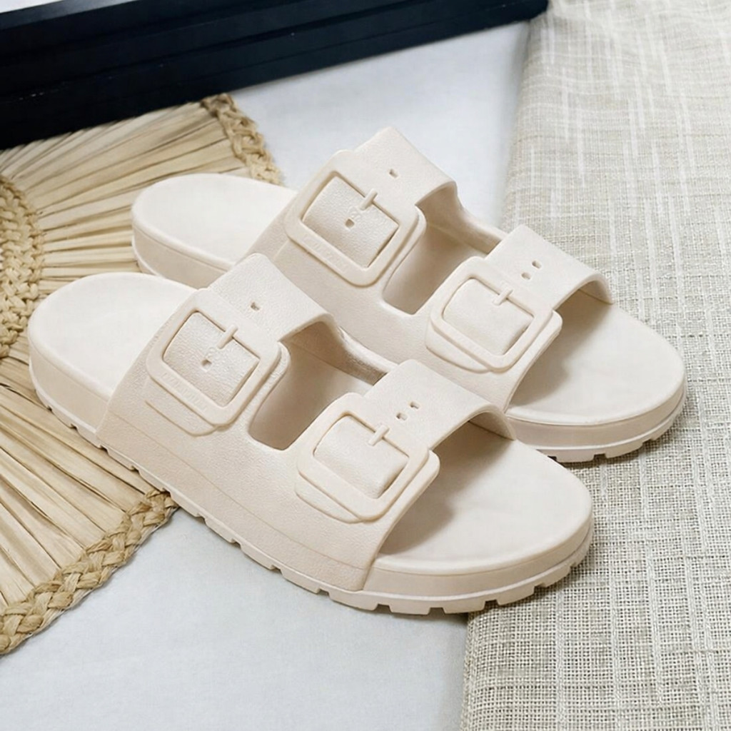 Sandália Papete Feminina Plataforma Birken Estilosa Leve Confortável Básica Casual - Livia