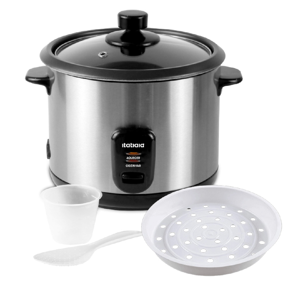 Panela De Arroz Elétrica 10 Xícaras 1.8 Litros Prateado/Inox